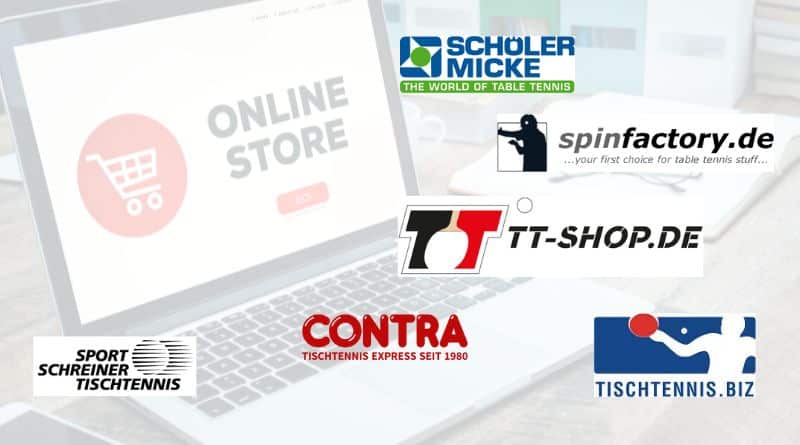 Tischtennis Online Shops Logos