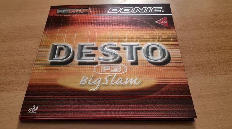 Vorderseite der Verpackung des Donic Desto F3 Big Slam