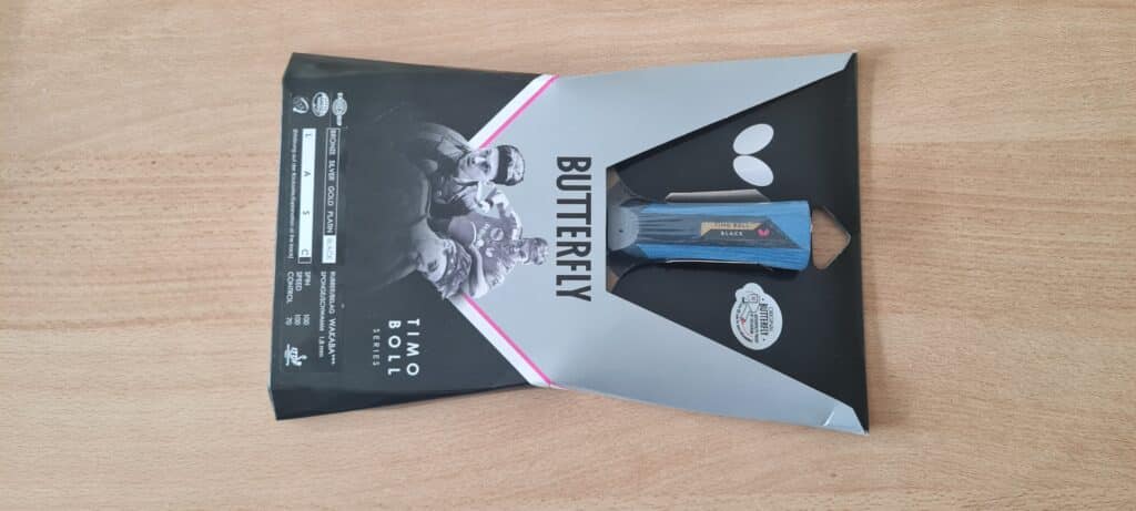Butterfly Timo Boll Black Verpackung